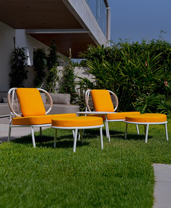 Fauteuil d'extérieur avec repose-pieds GRIS ET VERT- Dolce Vita KETTER - EN PROMO