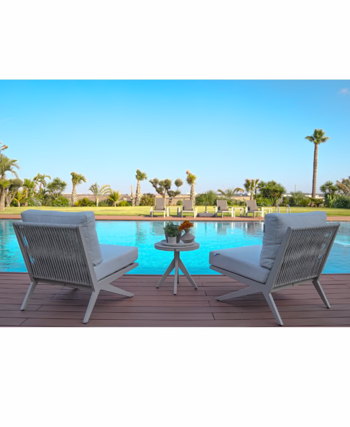 Fauteuils d'extérieur avec table RIVIERA en Grège - KETTER