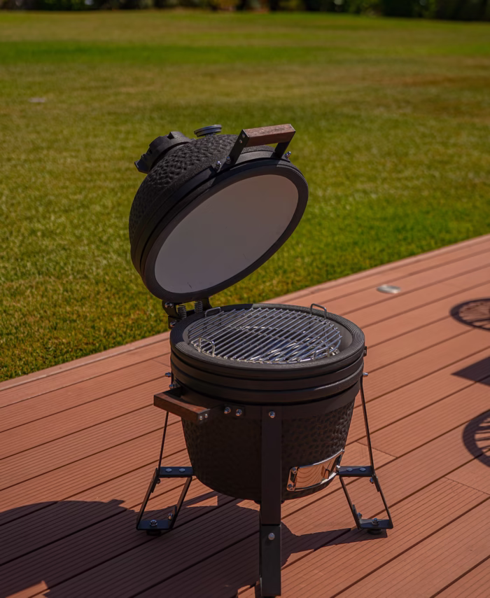 PETIT Barbecue Kamado Pro NOIR / D42cm / Céramique & Inox – Cuisson 0 à 500°C avec Pierre à Pizza