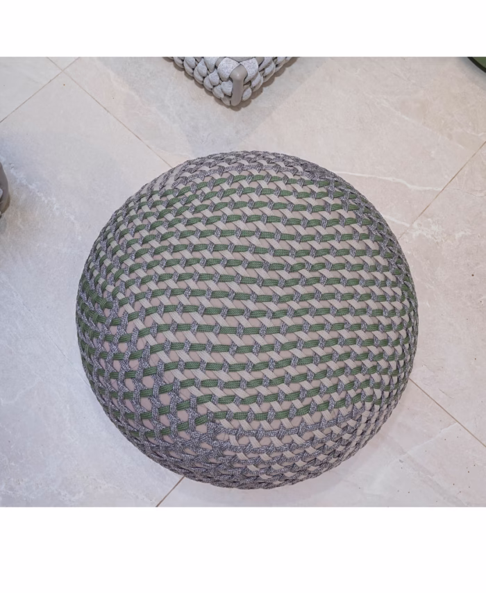 Pouf CORDES – Confort Tressé en Corde Oléfine et Aluminium