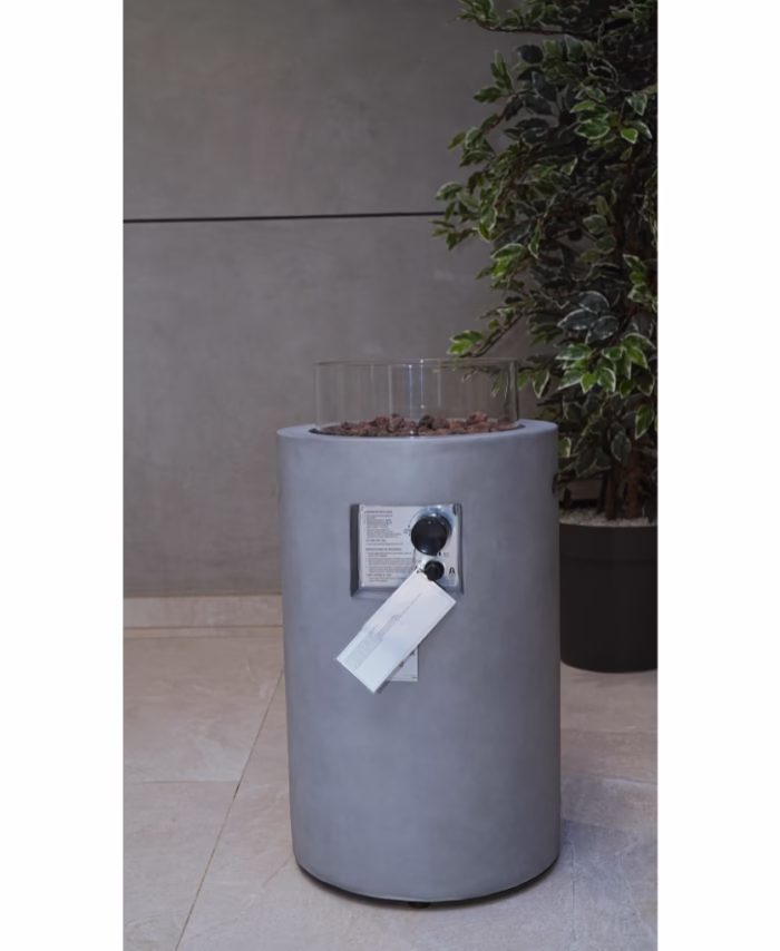 Chauffage Table – Brasero Bas à Gaz en Matériau Minéral & Pierres de Lave