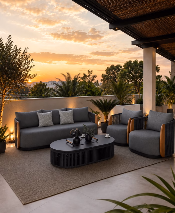 Salon Sardinia gris anthracite