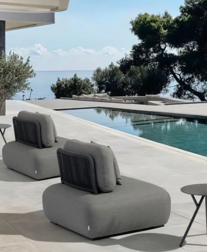 Coin Café Nebbia – Deux fauteuils et une table assortie - Jaune ou en gris
