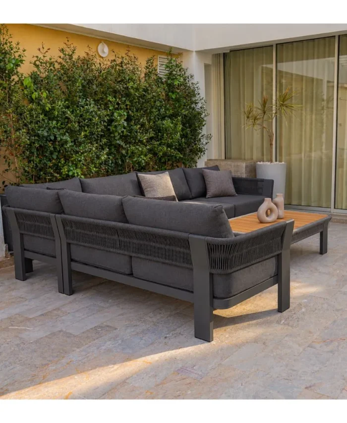 Salon Terrosa L en gris anthracite