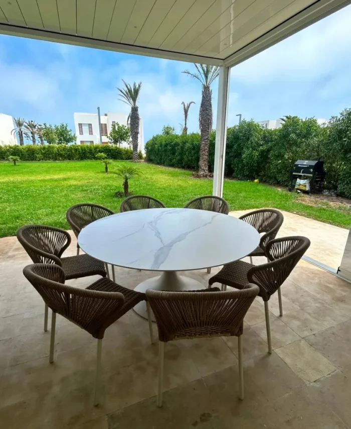 Salle à manger ronde Lusvalia – 8 chaises