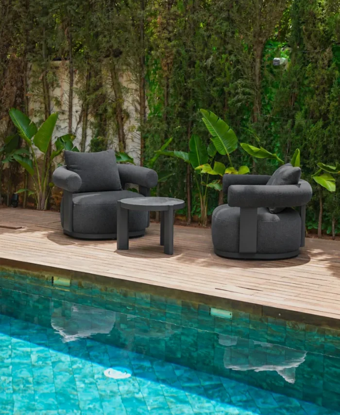 Coin cafe CORSICA -  2 fauteuils avec table basse